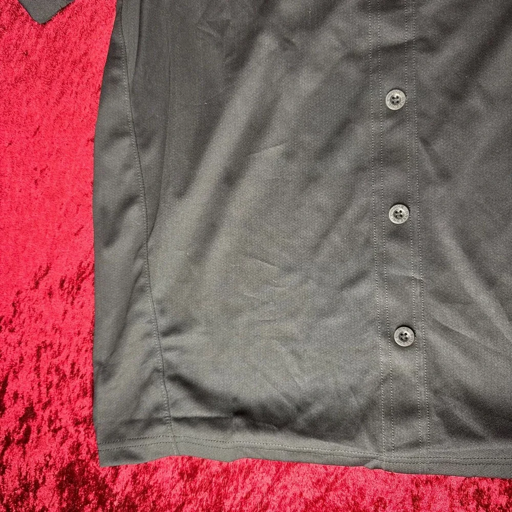 Nike Stock Gapper 1 Button Baseball Jersey Boys XL Black Short Sleeve AA9813-010